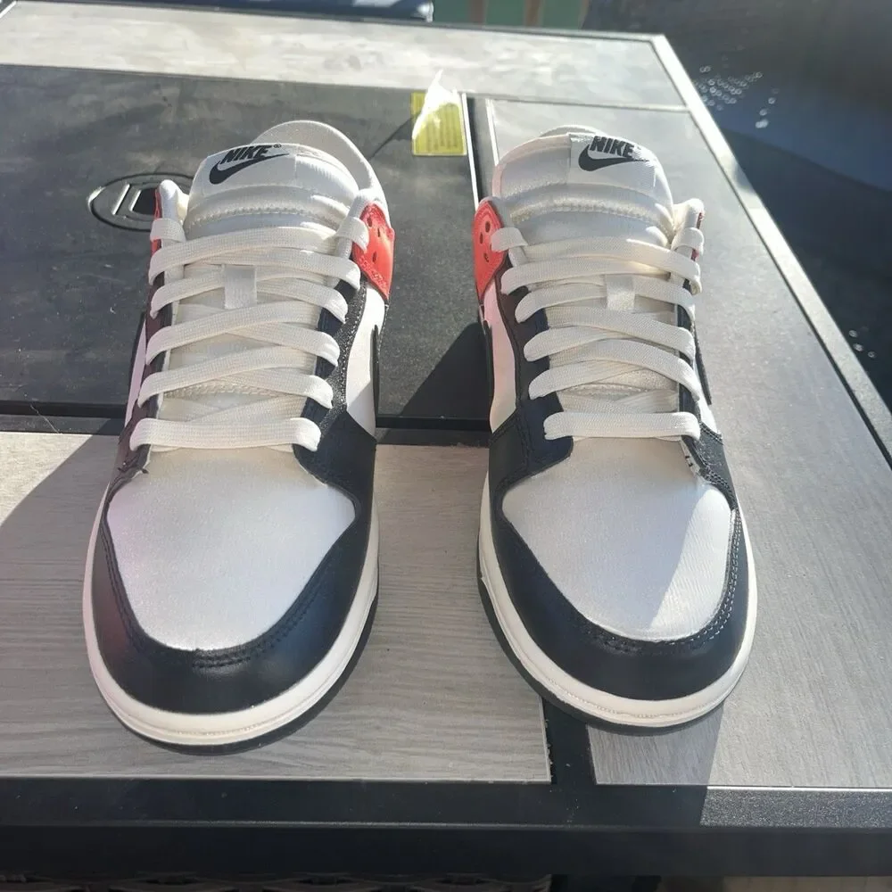 Hq3423-635 Size 7.5 Wmns Men’s 6 Nike Dunk Low Se Bright Crimson Black - Picture 4 of 12